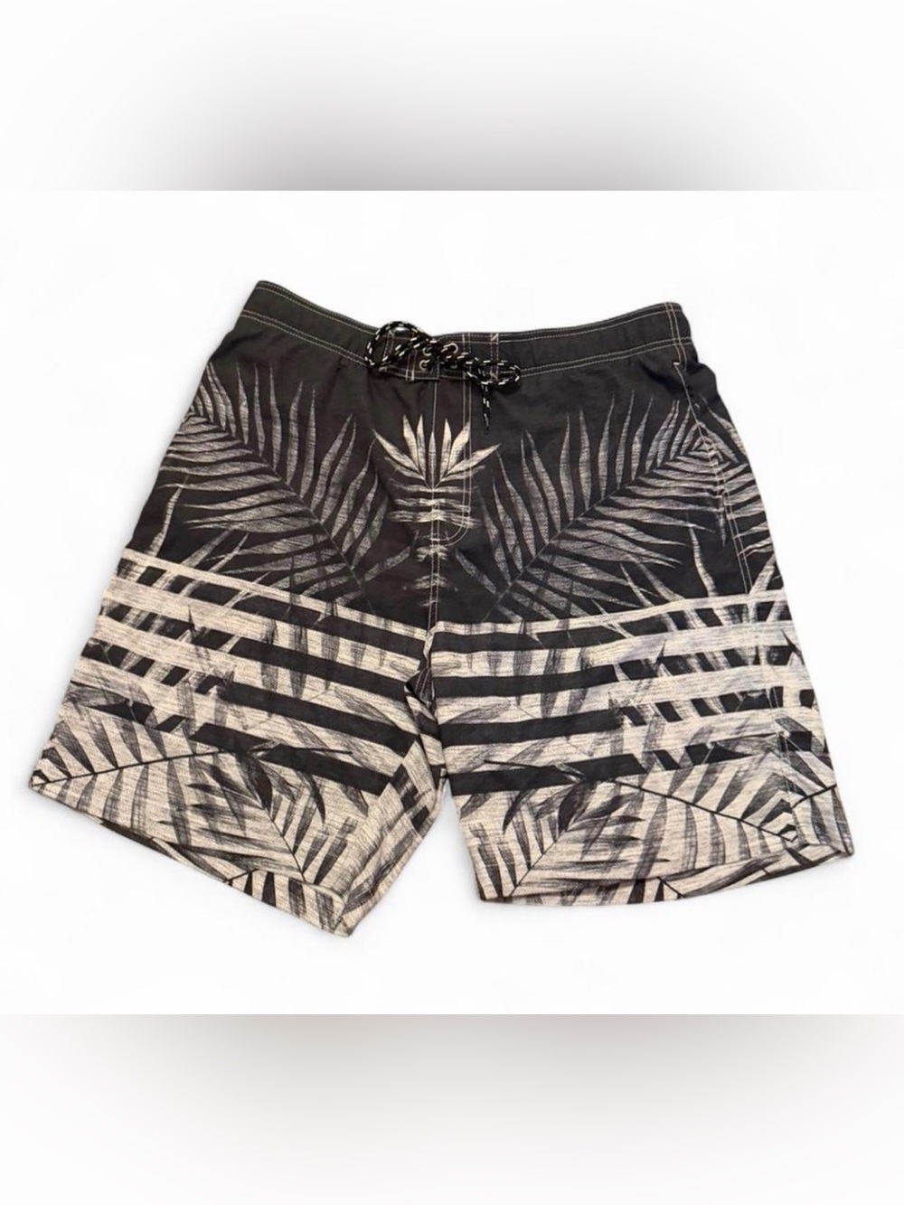 Sonoma Men's Black Tropical Print Swim Trunks size 2X